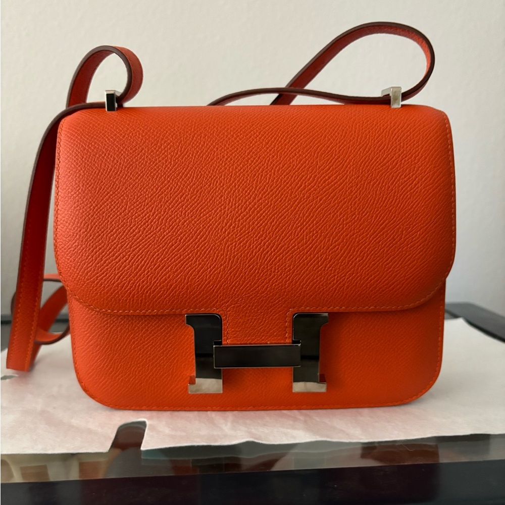 Hermes Constance 18 Epsom Orange Ghw